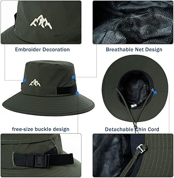TOP-EX Waterproof Mens Bucket Sun Bucket Hat, Boonie Hiking